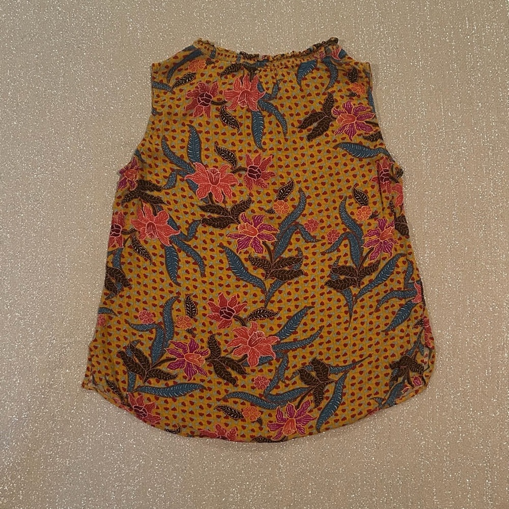 Daniel Rainn yellow tropical floral sleeveless blouse, size S - Picture 11 of 11